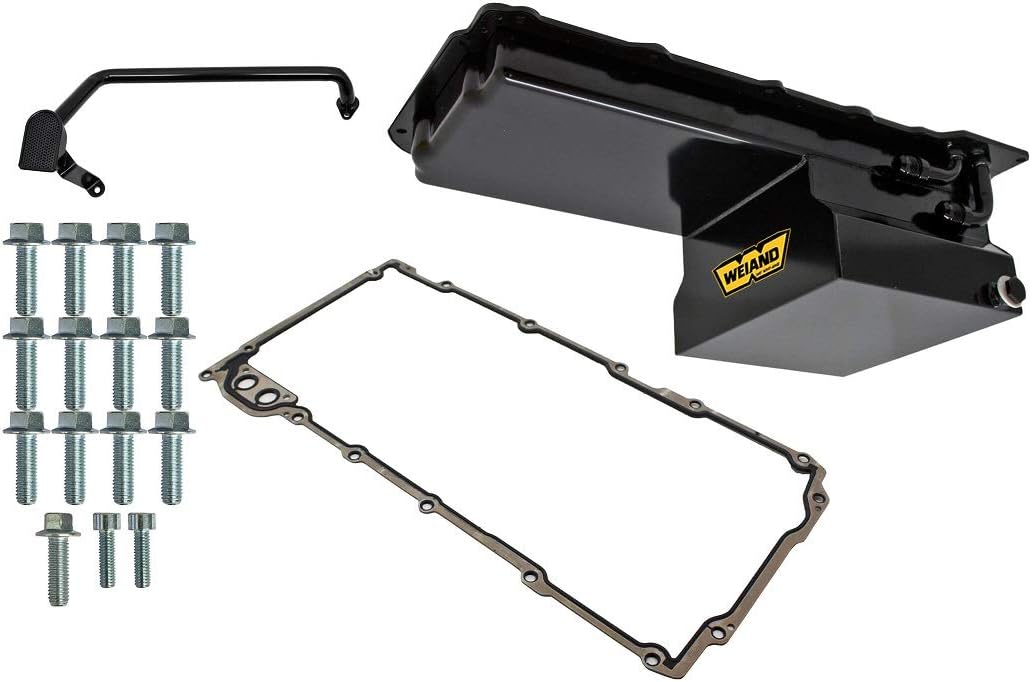 WEIAND FABRICATED OIL PAN KIT,7 QUARTS,BLACK,6" DEPTH