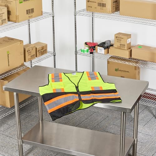 Image of Restaurantware Reflective Safety Vest 20 Count 29.213 x 30.315 Inches High Visibility Multi-Pocket Zipper Front Safety Vest