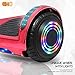 cho New Hoverboard Electric Smart Self Balancing Scooter with Built-in Speaker 6.5“ LED Wheels and Side Lights Safety Certified (Chrome Red)