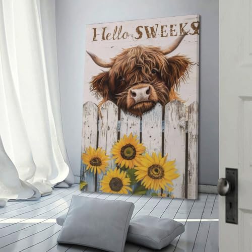 Affiche esthétique vache écossaise cadre déco chambre cosy - 3