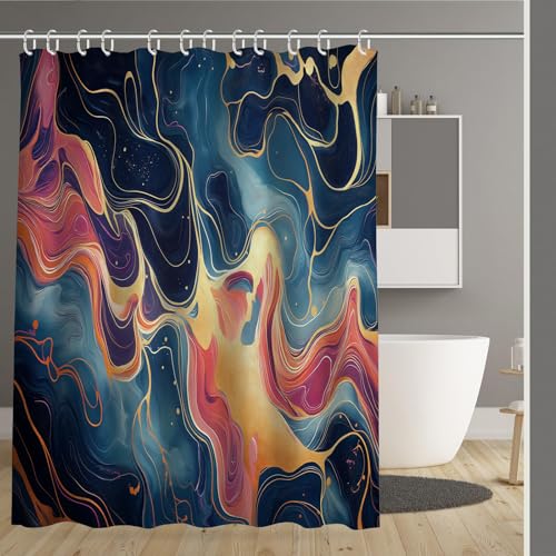 Rideau de douche marbre abstrait de haute qualité étanche 180x200 cm - 3