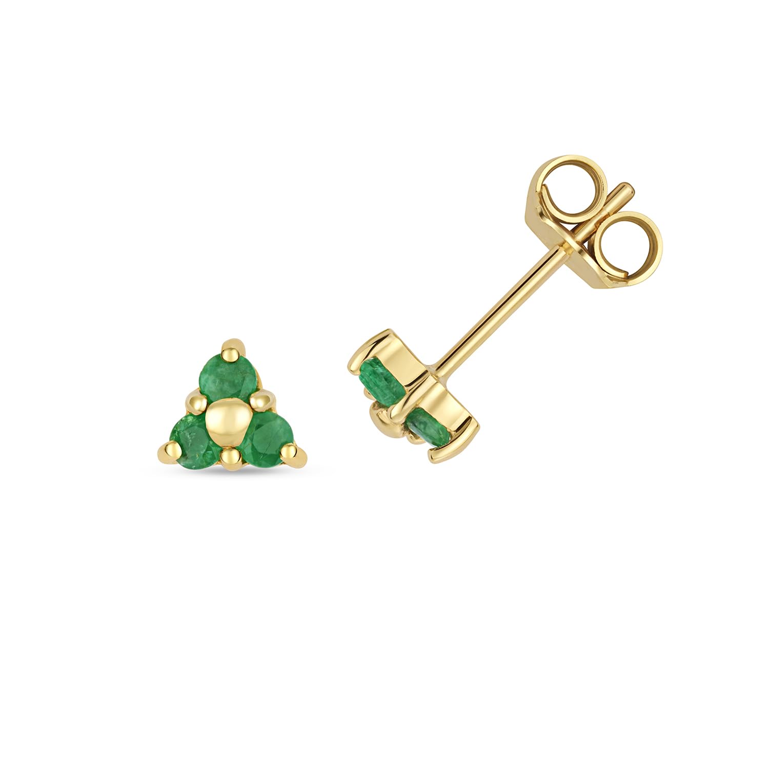 Boucles d'oreilles or émeraude véritable précieuse WJS3070