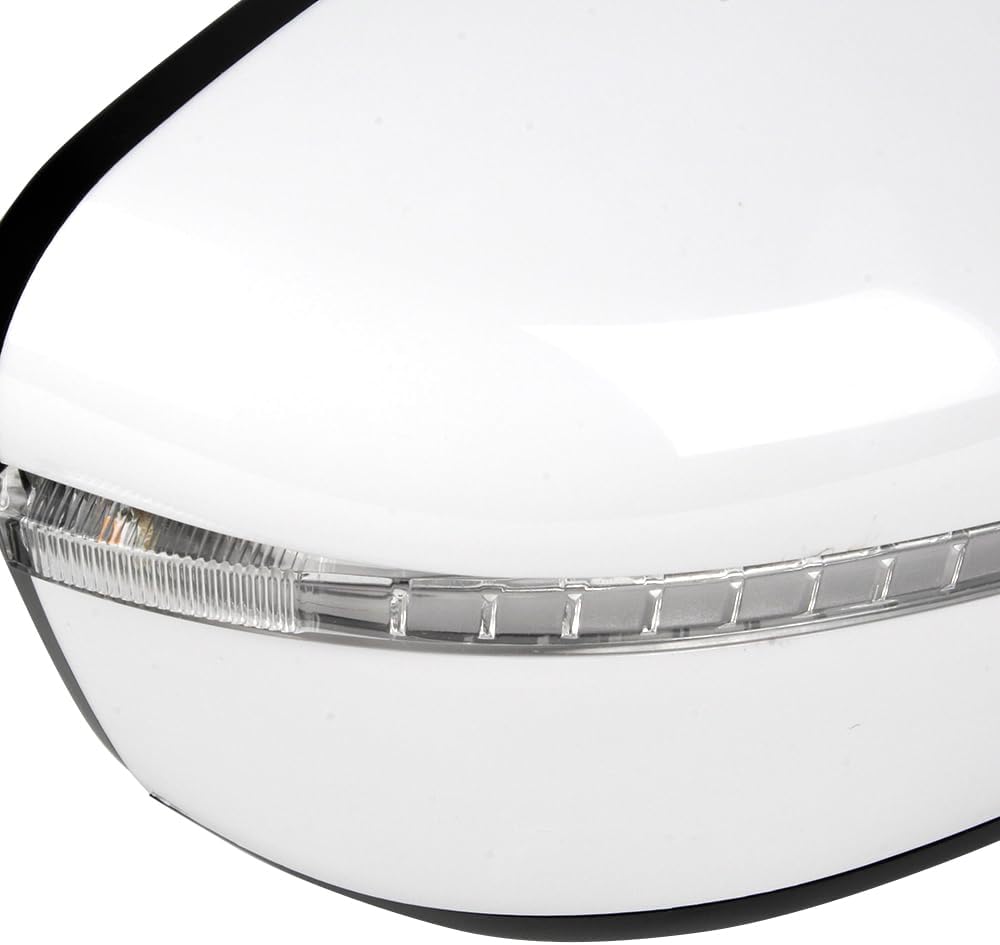 5 Pins Rearview Mirror Assembly Fit for Nissan Rogue Sport 2016 2017 2018 2019 2020 Power Adjust | Turn Light | Paintable | White Color (Right Side)