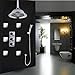 Produktbild Galvanik Retro Wasserhahn Luxus Messing Thermostatmischer Ventil Dusche Wasserhahn Deckenhalterung Messing 6 Stück Massagedüsen mit Dusche mit abnehmbarem Duschkopf, Klar