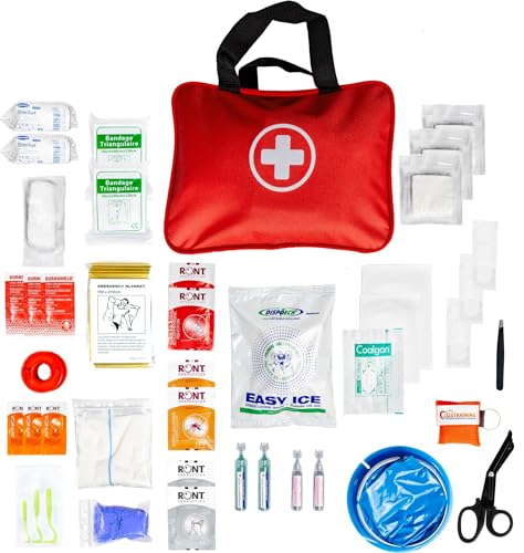 Trousse de Secours L – Kit de Premiers Soins Complet Assemblé en France – Boîte d’Urgence pour Maison, Voiture, Voyage, Camping, Sport et Travail -...