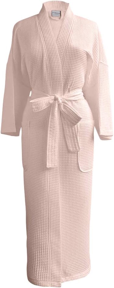Luxor LinensWaffle Robe Bathrobe - 100% Egyptian Cotton - Spa Robe, Luxurious, Soft, Plush - Unisex/One Size Fits Most