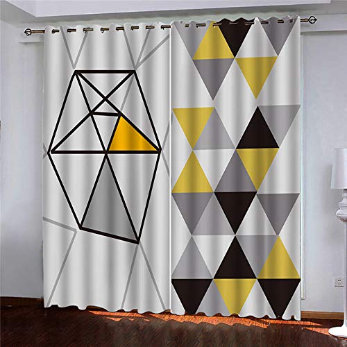 Rideaux de chambre enfant et adulte occultants à motif triangulaire moderne