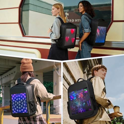 Image of Led Backpack with App Control Programmable Screen,17 inches Laptop Backpack,Waterproof led bag, Travel, Motorcycle Backpack