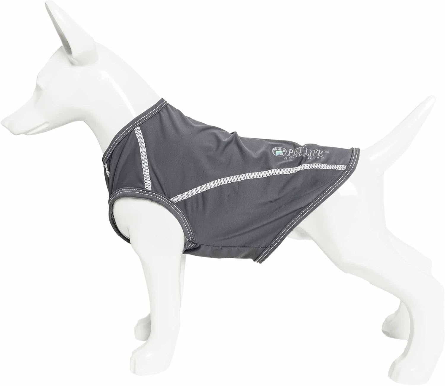 Pet Life ® Active Racerbark 4-Way Stretch and Quick Dry Fitness and Yoga Reflective Performance Dog T-Shirt Tank Top