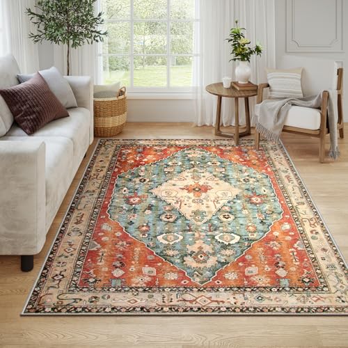 Lahome Boho Tribal 6x9 Area Rugs for Living Room, Washable