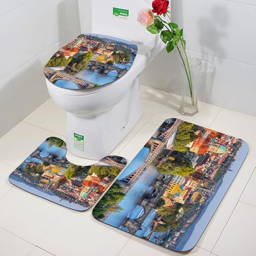 🔥 Un set di vasche da bagno: 35,5 x 24 + 19,7 x 15,7 + 18 x 14 pollici (90 x 60 cm + 50 x 40 cm + 35 x 45 cm) Un set di 3 tappetini da bagno con grandi vasche da bagno e un bagno a forma di U con microfibre morbide e spesse possono alleviare la fatica del piede e renderlo confortevole e rilassato.