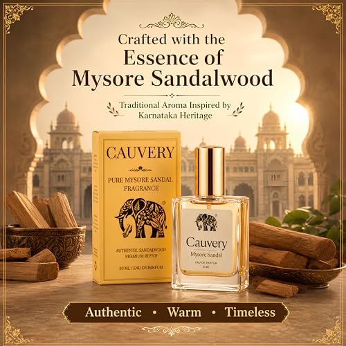 Image of Cauvery Mysore Sandal Oil Perfume 30ml | Long Lasting Sandalwood Fragrance | Perfume for Men & Women | Woody Sandal Scent | Daily Wear & Gifting