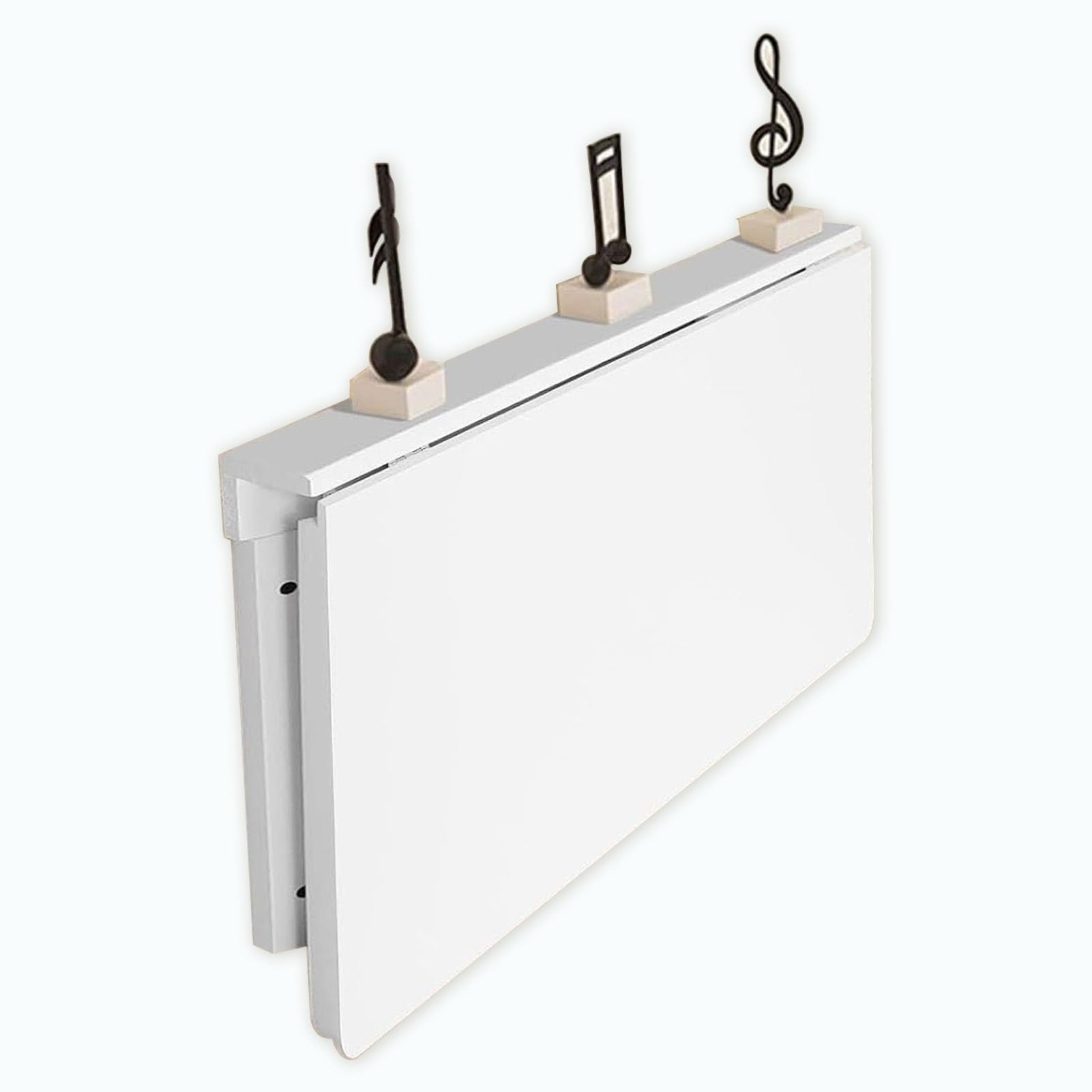 Table de bar pliable murale et étagère flottante gain de place en bois blanc L 120 x l 50 cm