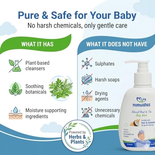 Image of MomWishes Natural Head to Toe Baby Wash (200 ML)