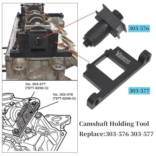 Image of Camshaft Timing Tool Kit Compatible with Ford Land Rover Explorer | Compatible with Mustang Ranger Mercury Mountaineer L3 Mazda 4.0L V6 4015CC SOHC V6, with Carrying Case & Gloves