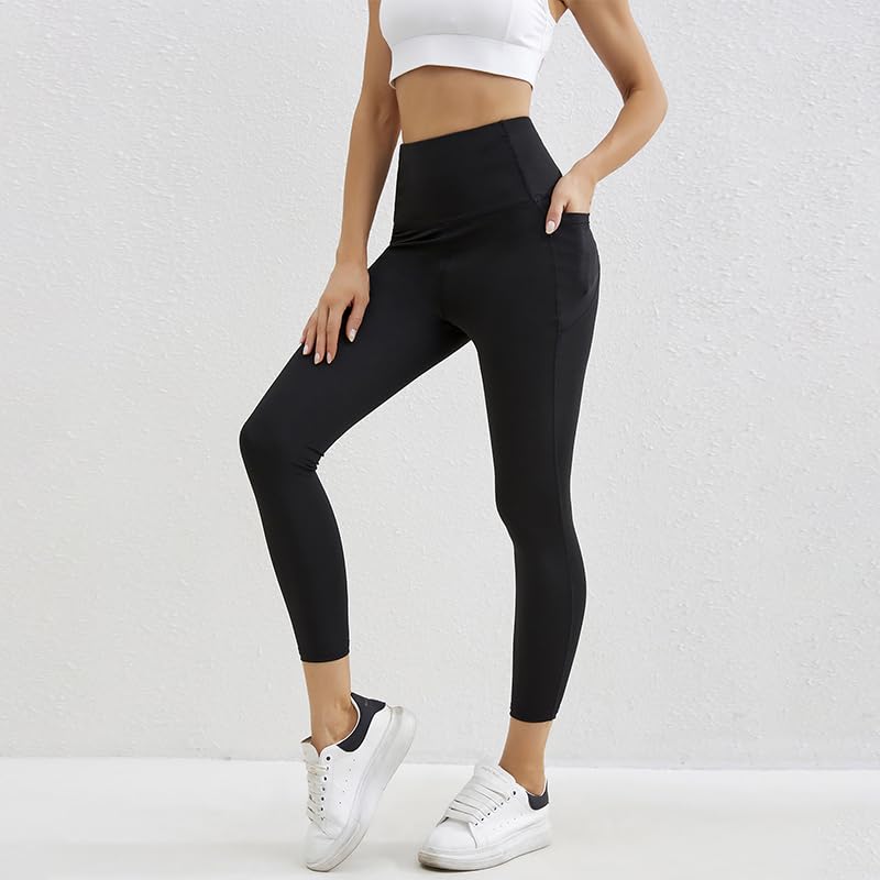Women Leggings Black Yoga Pants Tummy Control Workout Leggings with Pockets4