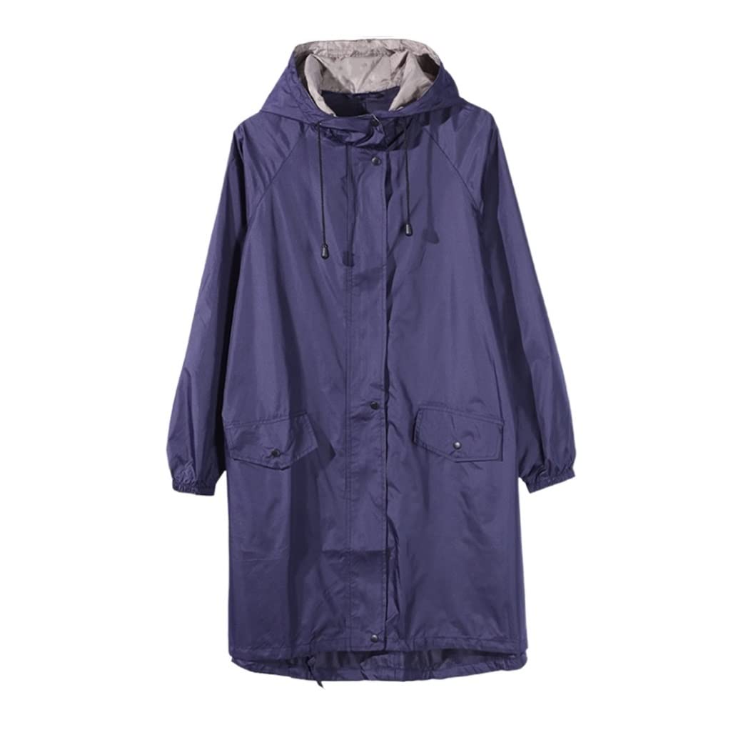 Habrur Raincoat Poncho Women's Raincoat Lightweight Raincoat Poncho Men's Raincoat Adult Windproof Cape Raincoat Rain Coat (Color : Purple, Size : M)