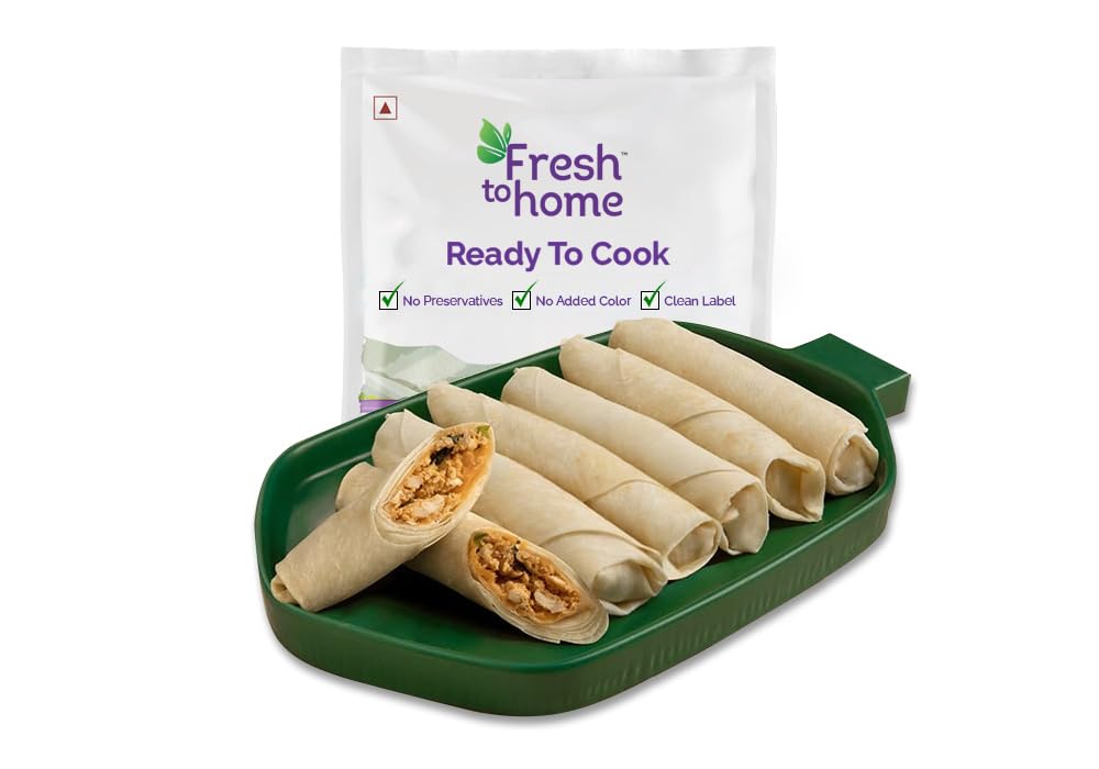 FreshToHome Schezwan Chicken Spring Roll | 220g Pack | Ready-To-Cook | No Added Preservatives-image-16