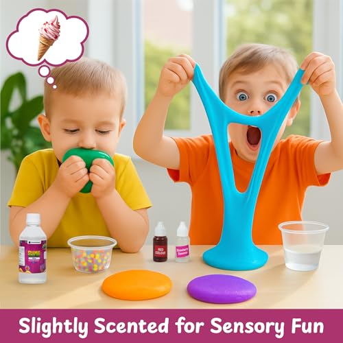 Image of Junior Slime Kit for Kids, 15+ Activities with Instruction Manual, Glitter, Confetti & 4 Moulds, Slime Making Kit for 4+ Years Boys & Girls