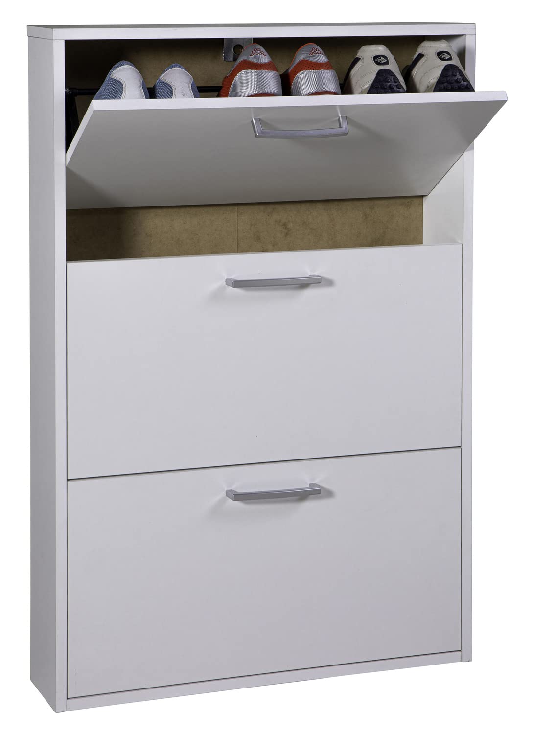 COMPOSAD | Scarpiera della Linea FACILE con 3 Ribalte, Slim, Scarpiera Salva Spazio, Bianca, (LxAxP) 65,10x99,60x15 cm, Colore Bianco, Made in Italy