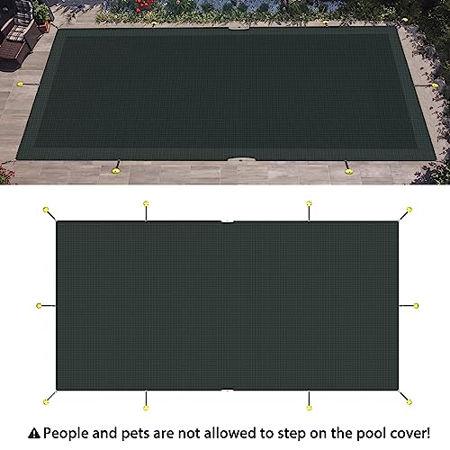 SunnyRoyal Pool Safety Cover for Inground Pools 20' x 40' Rectangle Winter Swimming Pool Replacement Mesh Net Cover (Green) - Image 2