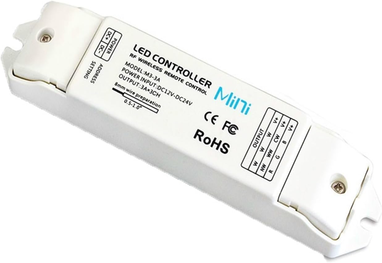 M2+M3-3A Touch Screen LED CT Strip Dimmer 12-24V Input 3A/CH 5A/CH 20A 4 Channel Dimming CCT Controller(M5 M3-3A)