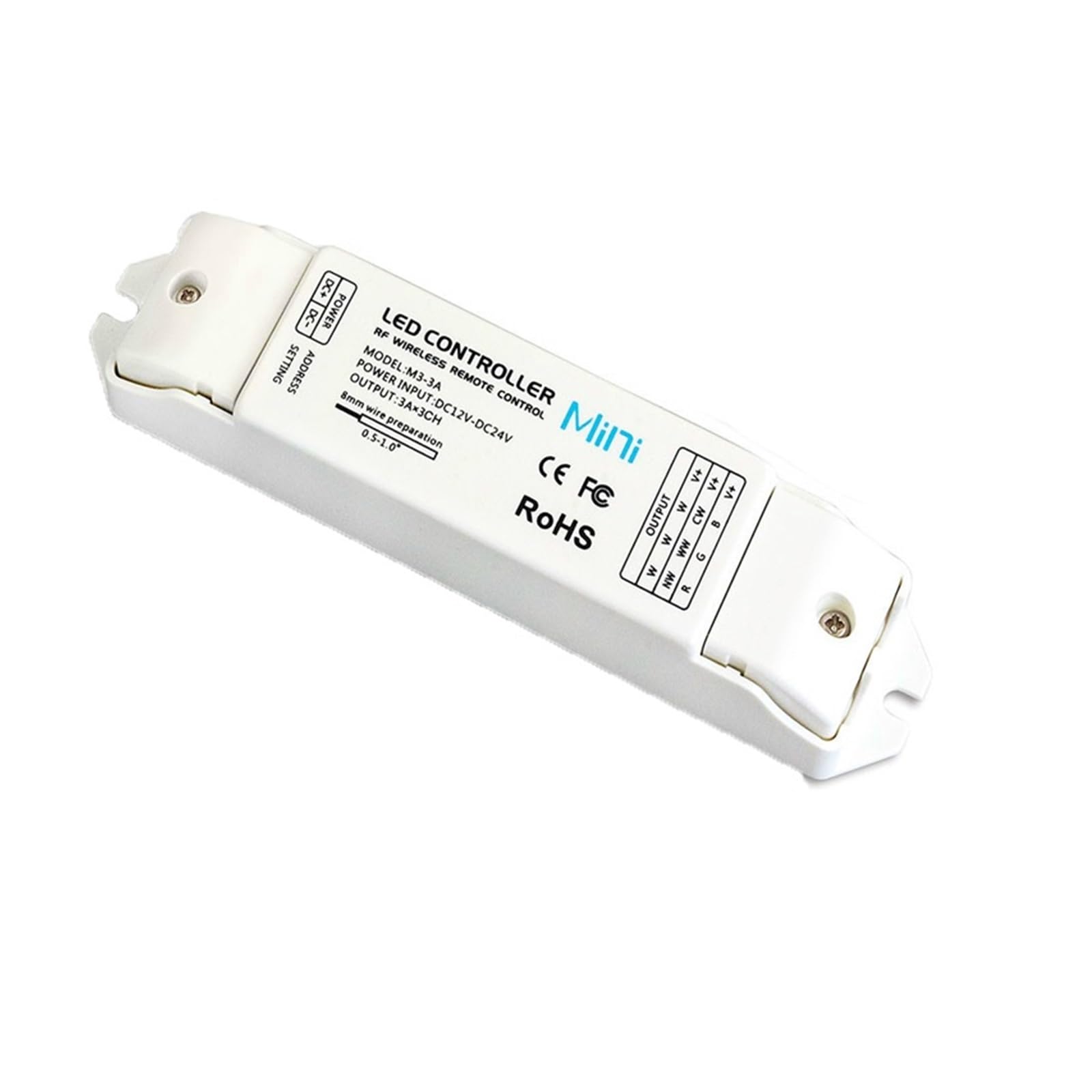 Ściemniacz RF do taśmy LED CT z ekranem dotykowym M2+M3-3A, bezprzewodowy 2.4G, wejście 12-24 V, 3 A/kanał, 5, 20 A, kanały (M5 M3-3A)