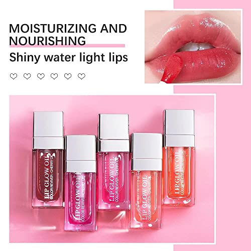 Plumping Lip Oil, Hydrating Lip Gloss Tinted Lip Balm Lip Care Transparent Toot Lip Oil, Lip Oil Tinted Non-Sticky Nourishing Long Lasting Repairing Lightening Lip Lines And Dry Lips (Raspberry Red) #TOP6