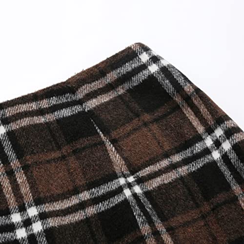 Idealsanxun Womens High Waist Plaid Skirt Bodycon Pencil Wool Mini Skirts thumb #2