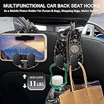 2PCS Car Seat Headrest Hooks, Purses Bags Holder, Sun and Moon - Image 3