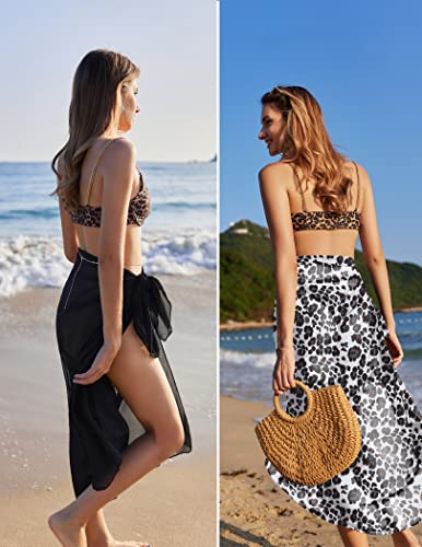 Image of Ekouaer Women Sarong Swimsuit Coverups Chiffon Long Bikini Wraps Sheer Beach Bathing Suit Cover Up