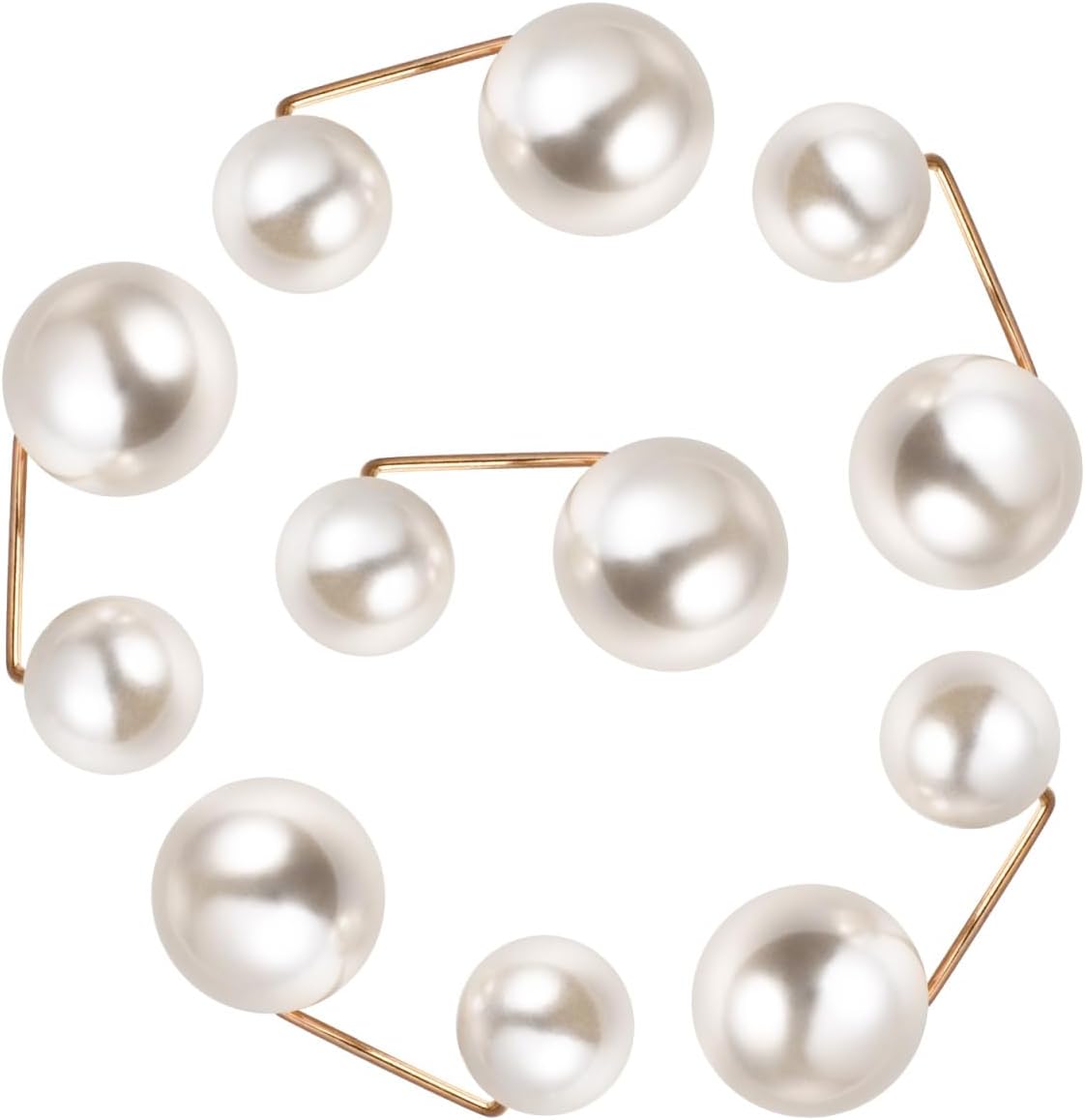 Healifty 6pcs Pearl Safety Pins Brooch Set for Women, Dress Clip Clothes Sweater Shawl Shirt Collar Button White Waist Cinch Clothing Accessories Wedding Party Decoration