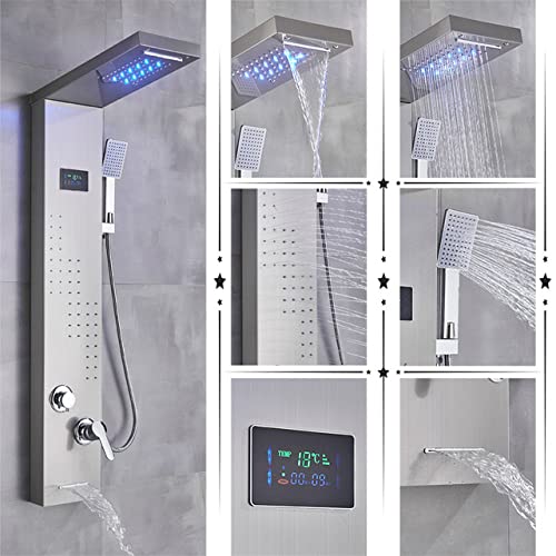 Panneau de douche hydromassant avec écran de température - 2
