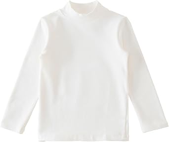HahaNice Little Girls Boys Long Sleeve Turtleneck Shirts Toddler Mock Neck Plain Tees