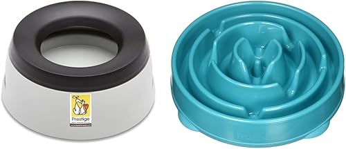 Road Refresher by Prestige Pets The No-Spill Outward Hound Fun Feeder Slo Bowl cuenco de alimentación lenta para perros grande regular turquesa