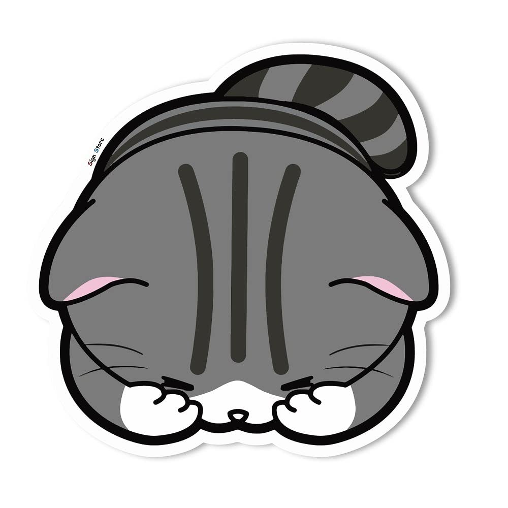 猫ねんね　イラスト　猫 Amazon.co.jp: SignStore ごめん寝猫のイラストステッカー 約11.5cm