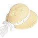 GIKPAL Femmes Chapeau de Soleil, Pliable Chapeau de Paille avec Large Bord, Français Chapeau de Plage avec Sangles de Menton pour Protection Solaire, 55-58 cm