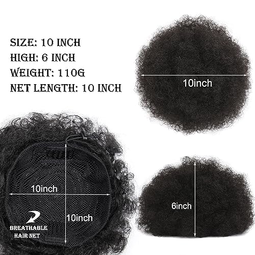 Postiche Afro Puff chignon cordon contre les cheveux plats extension queue de cheval - 5