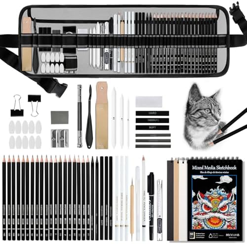 Schetspotloden en tekenset,schetspotloodset, kunstbenodigdheden,s...