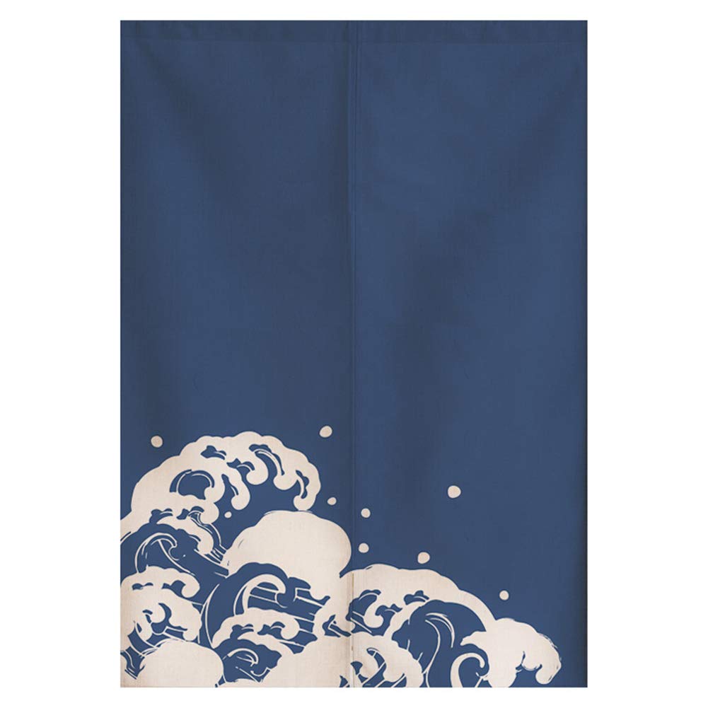 RLoncomix Japanese Noren Doorway Curtain Tapestry Hokusai Ukiyoe Great Wave Door Curtain Kitchen Bistro Home Decoration, 25 x 35 inches