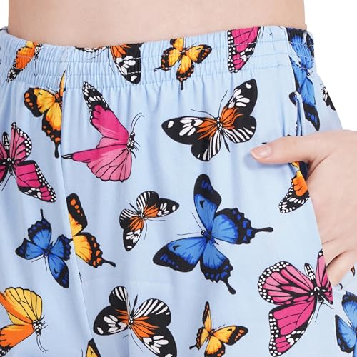 Image of Women's Pure Cotton Top & Pyjama Set - Printed Nightwear and Loungewear, Comfortable Night Suit for Sleep and Relaxation