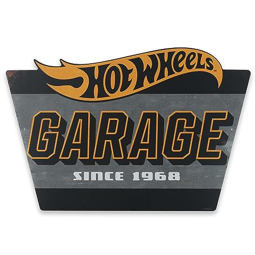 Plaque en métal Hot Wheels décorative pour style industriel de garage privé