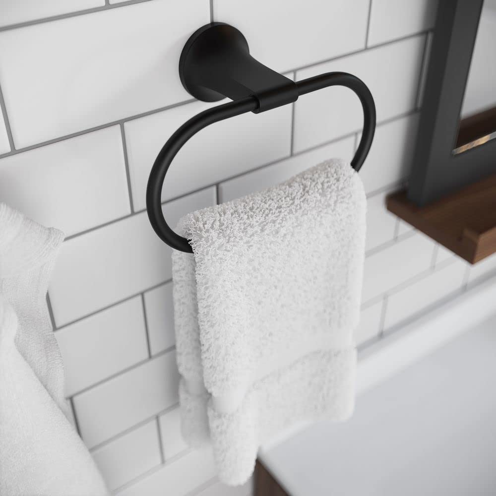 Pfister Matte Black Towel Ring - Modern Bathroom Hardware -2