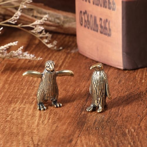 Estatuas Vintage de Pingüinos de Latón, Set 2 Piezas miniatura 4