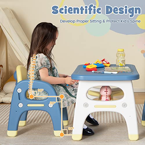 Costzon-Kids-Table-and-Chair-Set-wMontessori-Toys-Kids-Activity-Table-wStorage-Shelf-Building-Blocks-Cute-Dinosaur-Shape-Chair-Easy-to-Clean-Preschool-Kindergarten-Table-and-2-Chairs Costzon Kids Table and Chair Set wMontessori Toys Kids Activity Table wStorage Shelf Building Blocks Cute Dinosaur Shape Chair Easy to Clean Preschool Kindergarten Table and 2 Chairs