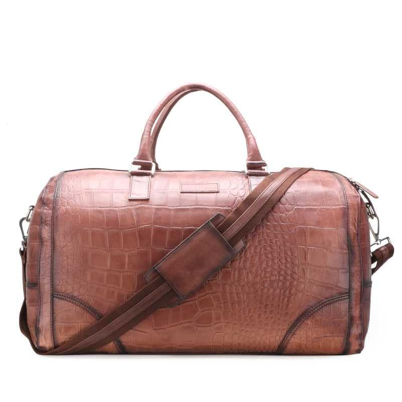 Escaro Royale Vienna Leather Stylish & Spacious Weekender 28 L Duffle Bag for Travel - Brown