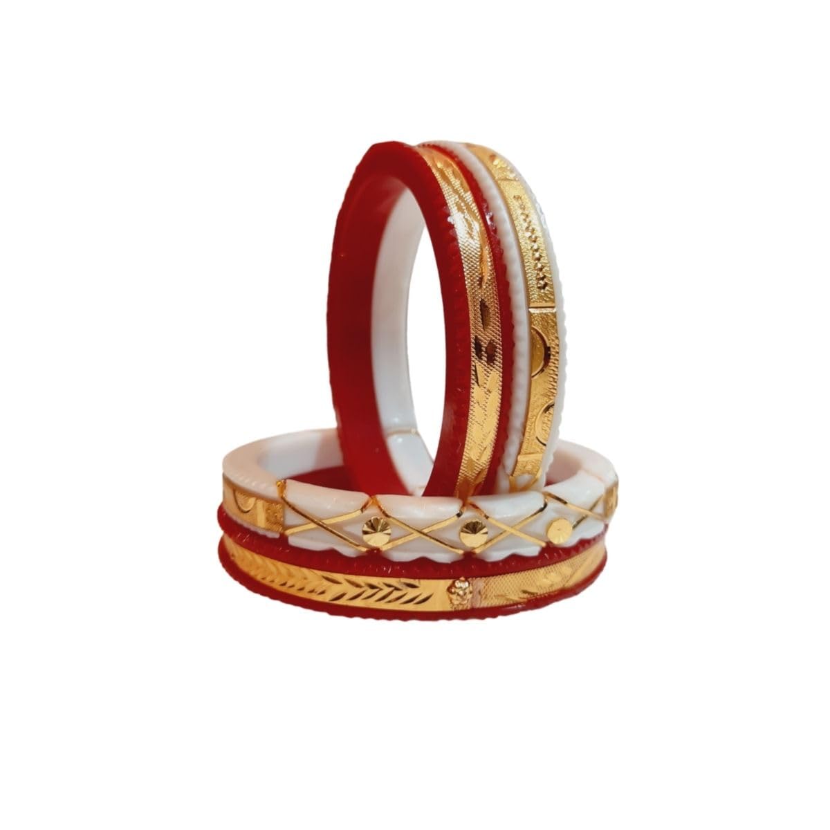 Micro Gold Plated Plastic Light Weight Shakha Pola Bangle Set for Women (Set of 4) (2-6) (B0CVDXHT87) Amazon Price History, Amazon Price Tracker