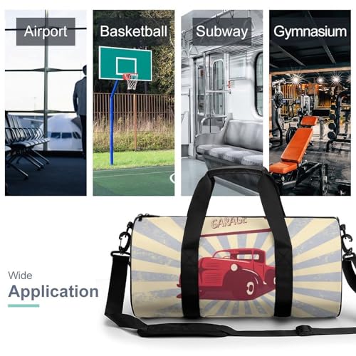 Sac week-end duffel bag voiture rétro 45cm multifonction