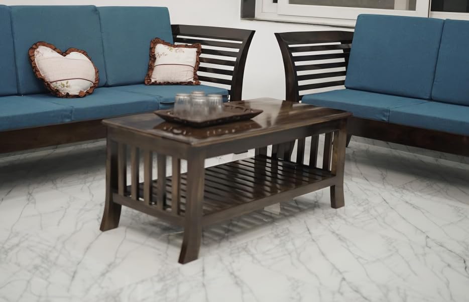 Image of WELLBORN Wooden Center Table /CoffeeTable /Sheesham Wood Tea Table for Living Room, Bed Room, Waiting Room, Hotels, Office, Restaurant, CAF (38xW20xH17.5 Inch)