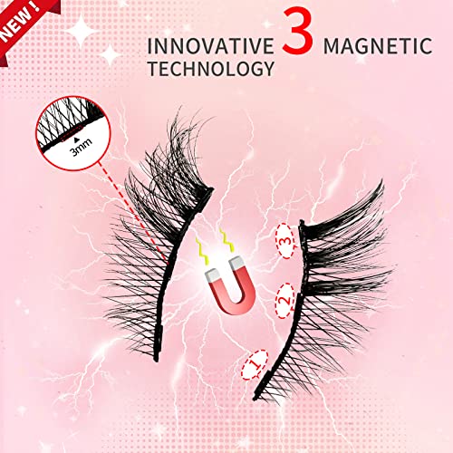 TMIELYBS Magnetic 3D Cat Eye Lashes Kit 7 Pairs Mix Styles No Glue Needed